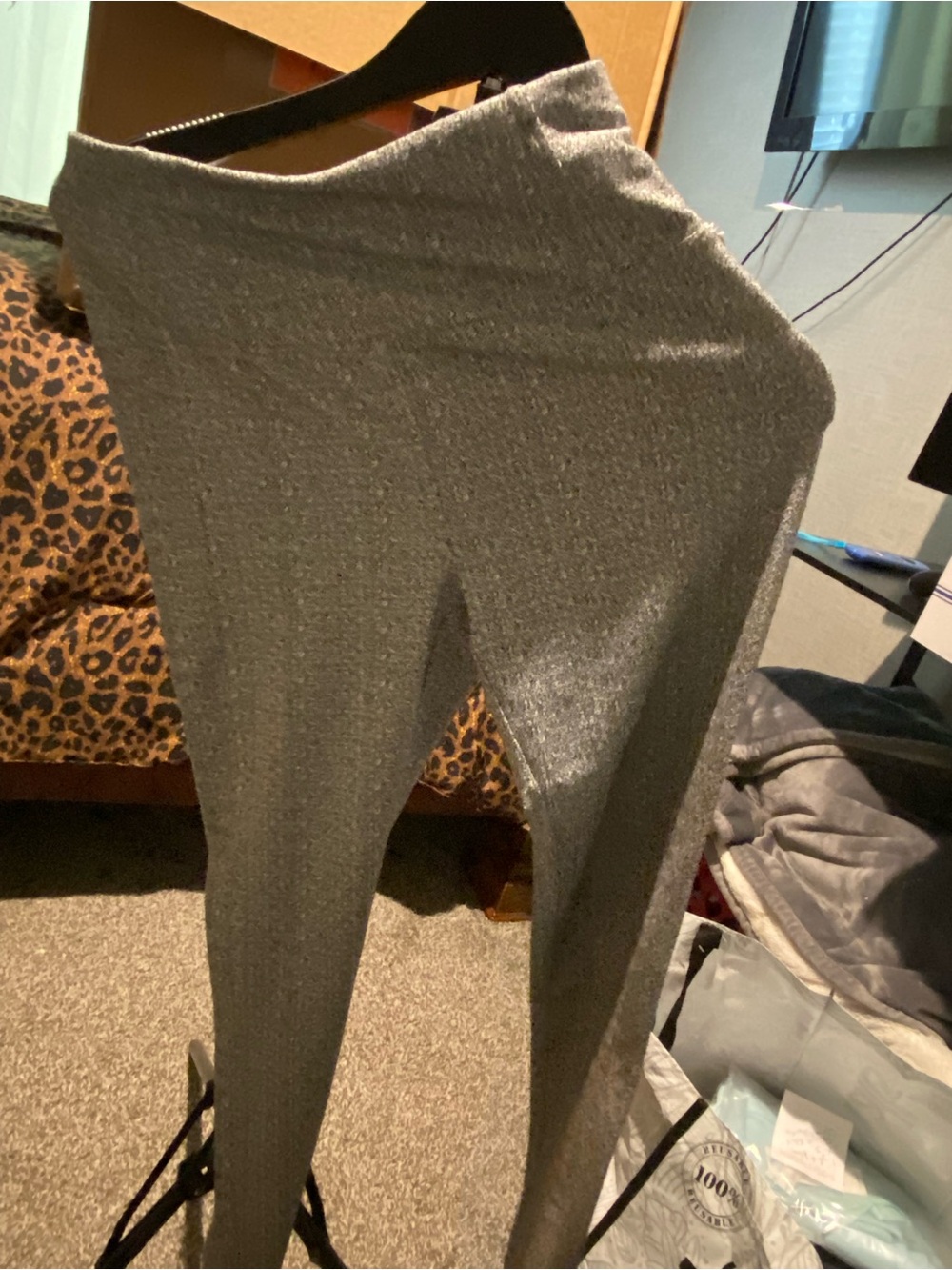 Kyodan Gray Knit Leggings - Slim Stretch Fit